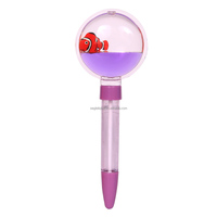 Stylo bille 3D promotionnel à flotteur liquide, stylo cristal personnalisable, cadeau de Noël, stylo bille créatif en cristal à motif de dessin animé