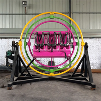 Manège de parc d'attractions en fibre de verre et acier, modèle de gyroscope humain, boule spatiale pour intérieur et extérieur, 12 mois