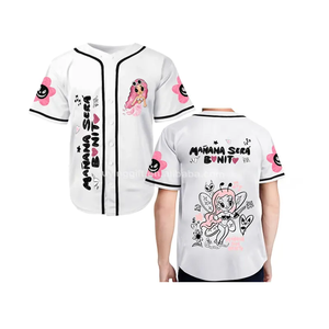 Moda personalizada Bichota temporada Manana Sera <span class=keywords><strong>Bonito</strong></span> camiseta de béisbol con estampado completo Karol G camiseta de pelo rosa - Product Image 4