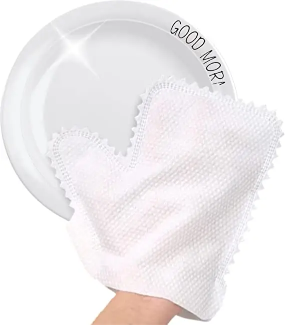 DS1461 sarung tangan lap debu serat mikro, 10Pcs tebal dapat digunakan kembali membersihkan debu putih