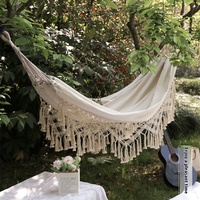 Chaise suspendue pliante portable durable pour 2 personnes, intérieur/extérieur, hamac en toile décontracté, simple double gland pour le camping et les voyages
