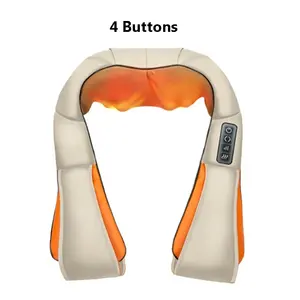 Masseur vibrant 4 touches pour le cou, les épaules, la taille et le corps entier, idéal pour la maison et les véhicules, en forme de châle ou de chaise – Vente en gros - Product Image 2
