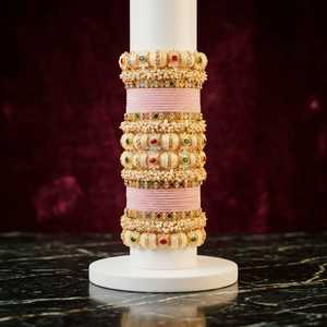 PADMAWATI <b>BANGLES</b> PRIVATE LIMITED Luxury Tungsten Gold Plated Multi Color High Quality Women's <b>Bangles</b> <b>Set</b> Indian Bridal Party - Product Image 3