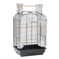 Cage d'élevage d'oiseaux carrée en acier inoxydable avec surface peinte, fermeture à poussoir, toit ouvrant et motif à pois en plastique – Vente chaude, en stock