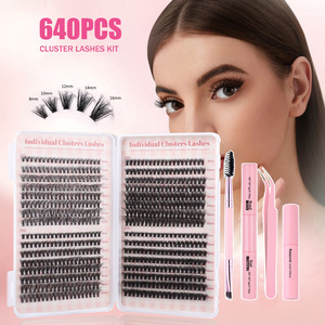 Vente en gros de nouveaux faux cils DIY à grappe unique 640 grappes mixtes Logo personnalisé - Product Image 2