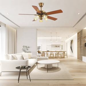 Lustre de luxe Cristal LED ventilateur de plafond lampe 5 contreplaqué 56 pouces lames télécommande DC moteur <span class=keywords><strong>luminaire</strong></span> - Product Image 1