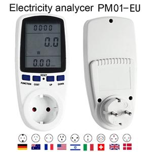 Compteur d'énergie numérique intelligent LCD monophasé avec prise EU <span class=keywords><strong>pour</strong></span> la maison, moniteur d'énergie solaire <span class=keywords><strong>pour</strong></span> la consommation d'électricité, wattmètre - Product Image 3