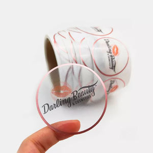 Özel yuvarlak şeffaf baskı gül altın folyo vinil yapışkan şeffaf Logo ambalaj etiket rulo - Product Image 3