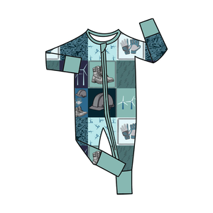 Fabrik benutzer definierte Druck Bambus Baby Pyjama Säugling Bodysuit Bambus Zippy Baby Onesie Cabrio Dual Reiß verschluss Baby Onesie Bambus - Product Image 3
