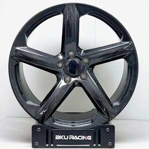 Rines Bku Forged 5x120.65 de Fibra de Carbono para Chevrolet <span class=keywords><strong>Corvette</strong></span> C8 C7 C6 C5 Z06 <span class=keywords><strong>ZR1</strong></span> de 19, 20 y 21 Pulgadas, Rines de Aleación en Negro Brillante - Product Image 4