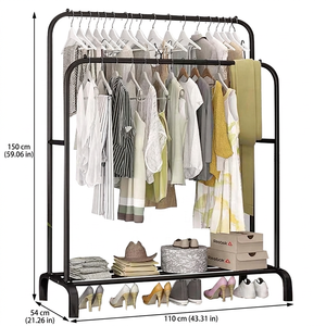 Porte-manteau moderne en métal <span class=keywords><strong>avec</strong></span> étagère à chapeaux, simple, pour chambre à coucher, rangement domestique, support de vêtements d'intérieur - Product Image 2