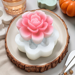 Moule en silicone 2D grande taille en forme de <span class=keywords><strong>rose</strong></span> pour bougies d'aromathérapie, savons, plâtre, résine, artisanat et décoration de bureau - Product Image 6