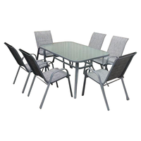 Chaise de bistrot en métal pas chère pour l'extérieur JLL, chaise de salle à manger en maille empilable pour terrasse et jardin