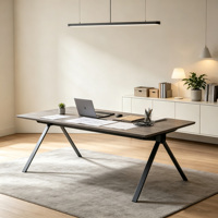 Grande table de réunion rectangulaire de bureau sans armoire inférieure, bureau de conférence simple pour discussion du personnel