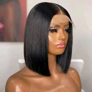 Perruques Courtes Bob en Cheveux Humains <span class=keywords><strong>Vierges</strong></span> Péruviens Naturels, Perruque Lace Frontale HD, Perruques Bob Droites en Cheveux Humains, Vente en Gros - Product Image 2