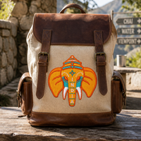 Patch brodé personnalisé éléphant indien orné, petit patch thermocollant pour veste, sac à dos, sac, chapeau, artisanat DIY