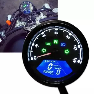 Tacómetro a prueba de agua, odómetro de motocicleta, pantalla LCD de doble velocidad, medidor Universal digital para motocicleta