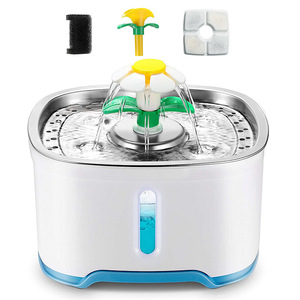 <span class=keywords><strong>Fontaine</strong></span> <span class=keywords><strong>à</strong></span> <span class=keywords><strong>eau</strong></span> pour animaux de compagnie de 2,5 L avec bec en forme de fleur, distributeur d'<span class=keywords><strong>eau</strong></span> pour chat avec filtre, purificateur d'<span class=keywords><strong>eau</strong></span>, abreuvoir pour animaux de compagnie en acier inoxydable - Product Image 1