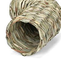 Tunnel durable en herbe naturelle pour hamster, cachette pour petits animaux, jouet à mâcher solide pour cochon d'Inde, chinchilla, hérisson, lapin, cage