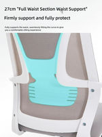 Chaise de bureau moderne minimaliste à dossier haut en maille |   Fauteuil pivotant décontracté gris à cadre blanc pour la maison, le bureau et les espaces de travail professionnels