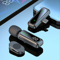 J21 Bluetooth sans fil Lavalier Mic magnétique Clip-on Noise Cancelling Microphone pour iPhone Android Vlog Broadcast