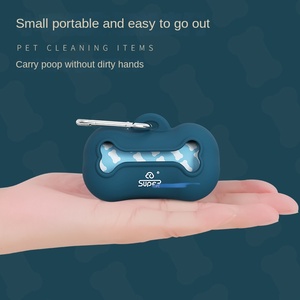 Hupu, bolsa ecológica para caca de perro, almacenamiento de huesos de silicona para caca, pala para recogida de basura, práctico equipaje de mano para eliminación de residuos de mascotas - Product Image 5