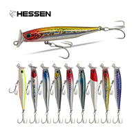Nouveauté Hessen : leurres artificiels durs flottants (popper, wobblers) de 8g, 12g, 16g, 20g pour la pêche au brochet et au lucioper.