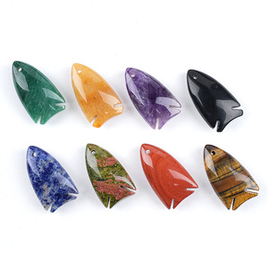 Ciondolo a Forma di Pesce in <span class=keywords><strong>Pietra</strong></span> Naturale 22x40mm, Charm per Collana Fai-da-Te, Accessorio Gioiello in Agata Forata - Product Image 5