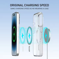 Vente Flash Coque Transparente Magnétique Sans Fil pour iPhone 11 12 13 15 16 Pro Max, Design Simple avec Emballage