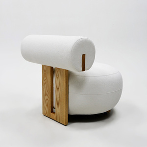 Cream <b>Single</b> <b>Sofa</b> <b>Chair</b> Modern Internet Celebrity Lazy <b>Sofa</b> Living Room Bedroom Simple Lamb Velvet Leisure Style Loop Pile <b>Chair</b> - Product Image 2