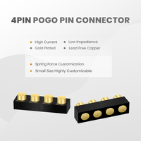 Connecteur femelle à 4 broches en cuivre de 2,54 mm, accessoires plaqués or, broche de contact CNC personnalisée