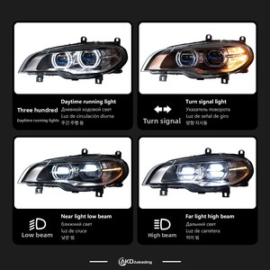 Phares avant LED pour E70 (2007-2013) avec feux de jour, 12V, nouveau design œil de chat, améliore l'esthétique du véhicule - Product Image 2
