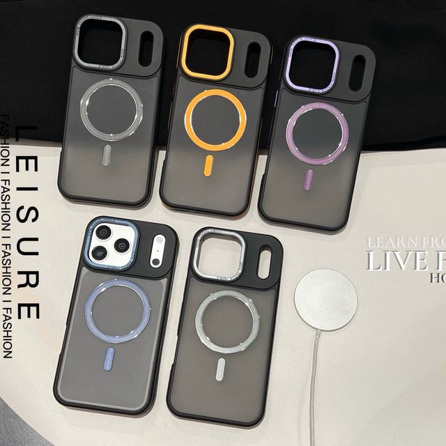 New Skin Feel Dual Color 360 Full Body Magnetic Case with Lens Holder Stand Protective Cover for iPhone 17 16 15 14