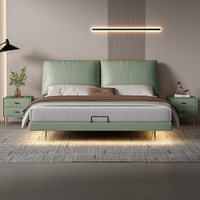 Prix pas cher Chambre française de luxe moderne avec rangement en bois lit King Queen double taille en tissu rembourré de créateur italien européen
