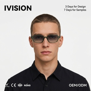 Kacamata Hitam Propionic Acid Insert European American Full Frame Square UV400 Protection High-End Fashion untuk Pria Wanita Ukuran Kecil - Product Image 2
