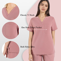 Klassieke V-Hals Dames Tandheelkundige Uniform Sets Voor Gepersonaliseerde Logo Sneldrogende Premium Kwaliteit Scrubs Uniformen Sets