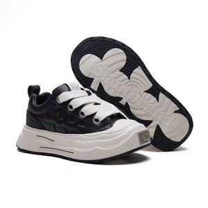 Recital Brown <b>Plum</b> Retro Maillard Board <b>Shoes</b> Leather Thick Sole Heightening Casual Fall Brown Canvas Sneakers - Product Image 2