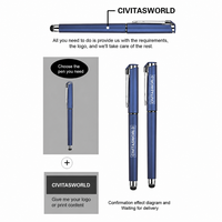 Stylo Gel à Pointe Double Revêtu de Caoutchouc Souple avec Clip Métallique, Personnalisable avec Logo, Idéal pour la Promotion Commerciale - Ventes Flash