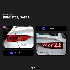 AKD - Nueva Luz Trasera LED para Audi A3 Sedan 2013-2019 S3, Lámpara Trasera con Señal Dinámica, Animación, Freno, Reversa, Accesorios - Product Image 3