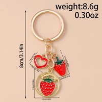 Nouvelle mode : Porte-clés mignon en forme de fruits (pastèque, orange, fraise, pomme) avec pendentif en émail pour femme, breloque de sac
