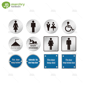 Round Brushed Metal Bathroom Indicator Sign with Mounting Holes Stainless Steel <b>Shower</b> Room Sign - Product Image 3