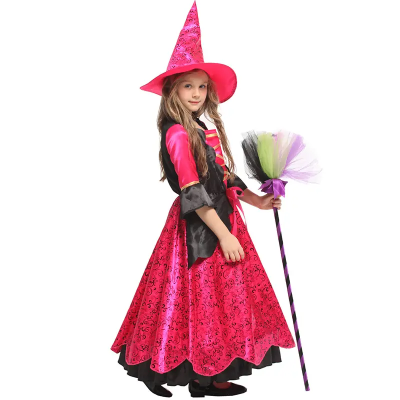 Bastante bruja traje de Halloween para niñas con accesorios incluidos