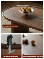 Table basse moderne en bois massif de noyer noir de qualité supérieure, durable et écologique, petite table d'appoint plate pour salon