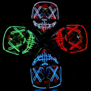 Masques LED lumineux en forme de V de <span class=keywords><strong>loup</strong></span>-<span class=keywords><strong>garou</strong></span> pour Halloween, idéaux pour les adultes et les enfants, parfait pour les jeux de rôle et les soirées mystérieuses, masques EL effrayants - Product Image 2
