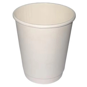 Vasos desechables de doble pared de 12 oz, diseño a prueba de fugas de papel blanco para bebidas calientes para oficina y fiestas - Product Image 1