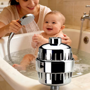 Populaire 15-traps plastic geactiveerde koolstof alkalische nieuwe KDF chloorverwijderende huishoudelijke douche waterfilter - Product Image 1