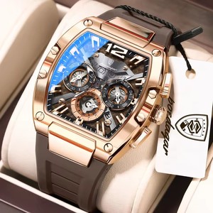 Reloj de Cuarzo de Lujo POEDAGAR para Hombre, Reloj Deportivo, Resistente al Agua, Luminoso, con Fecha, Cronógrafo, Correa de Silicona, Relojes para Hombre - Product Image 1