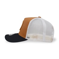 Parche de cuero con bordado 3D personalizado Sombreros traseros de malla para hombre Gorras de camionero de béisbol