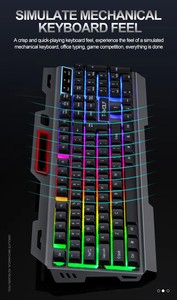 TF600 RGB LED rétro-éclairé <span class=keywords><strong>clavier</strong></span> de mécanicien de jeu 104 touches <span class=keywords><strong>avec</strong></span> ensemble de <span class=keywords><strong>souris</strong></span> USB filaire plaque métallique bureau pour les joueurs - Product Image 6