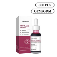 Hot verkopende, op maat gemaakte fruitzuur serum met glycolzuur en salicylzuur, exfoliërend, poriën ontstoppend, gladmakend en verhelderend serum